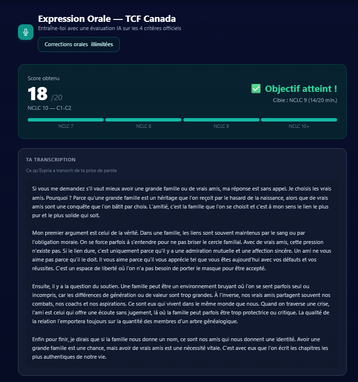 Score et transcription EO Expria