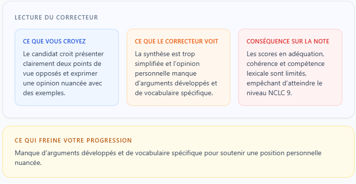 Lecture du correcteur — ce que vous croyez vs ce que le correcteur voit