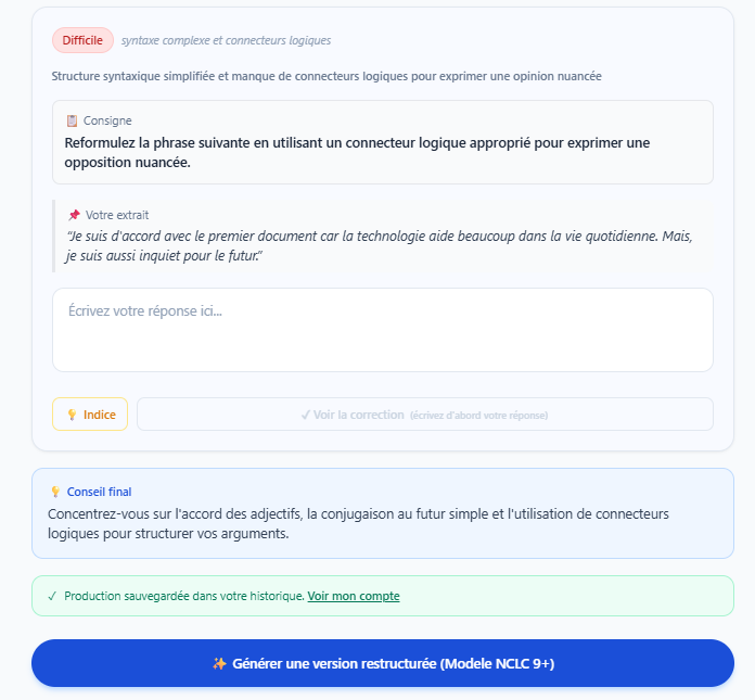 Exercices personnalisés Expria
